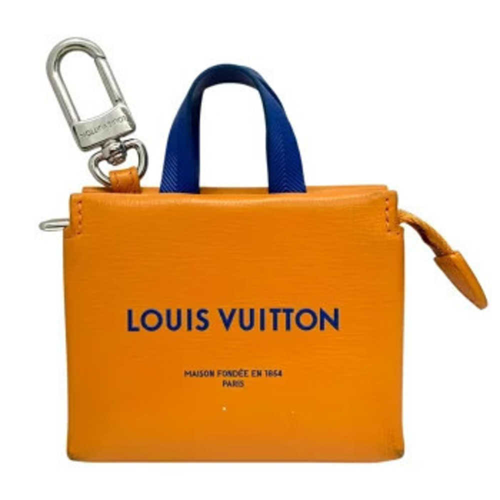 LOUIS VUITTON Bag Charm LV Shopper Keychain Orange